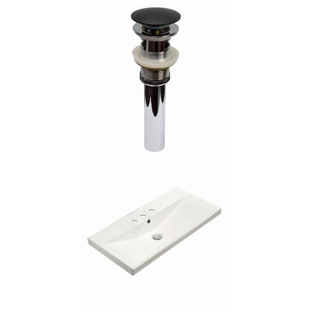 23.86 W 3H4 Ceramic Top Set In White Color, Overflow Drain Incl.